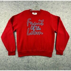Fruit Of The Loom x Cedric Charlier Large Logo Sweatshirt Men's L Red